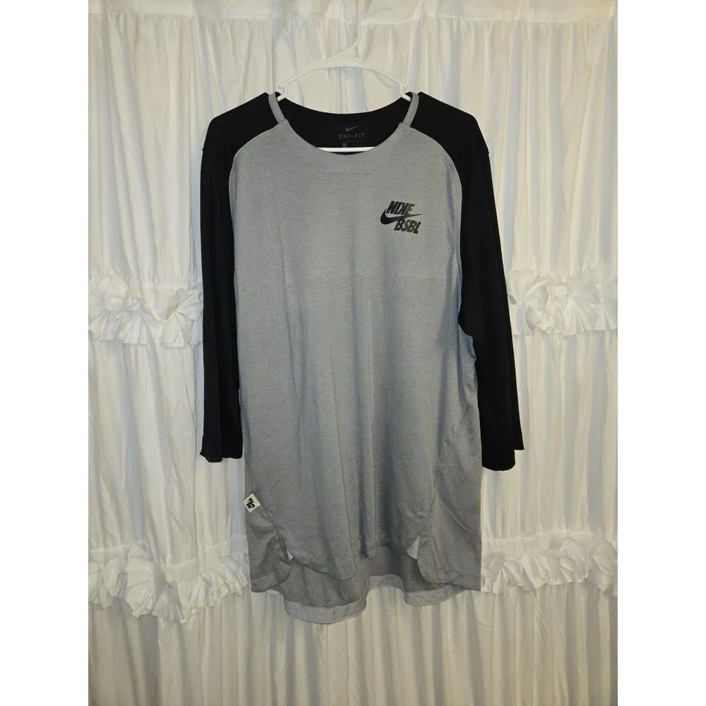 Nike Men Dri-FIT 3/4 Sleeve Baseball Training Shirt Large